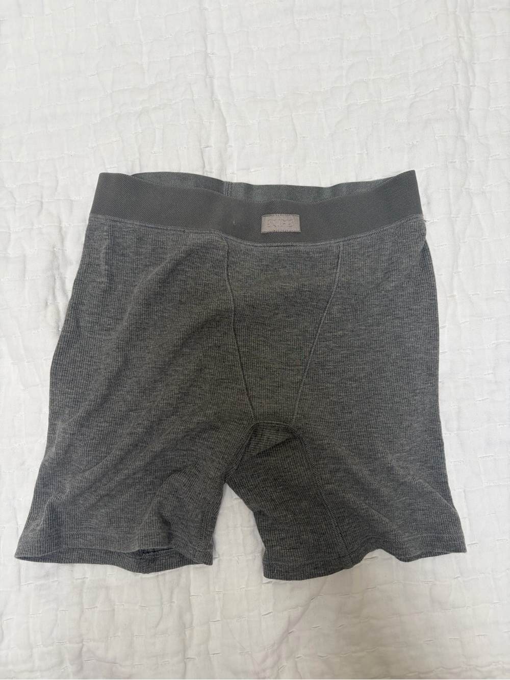 SKIMS Charcoal Gray Ribbed Boxer Briefs worn once size small